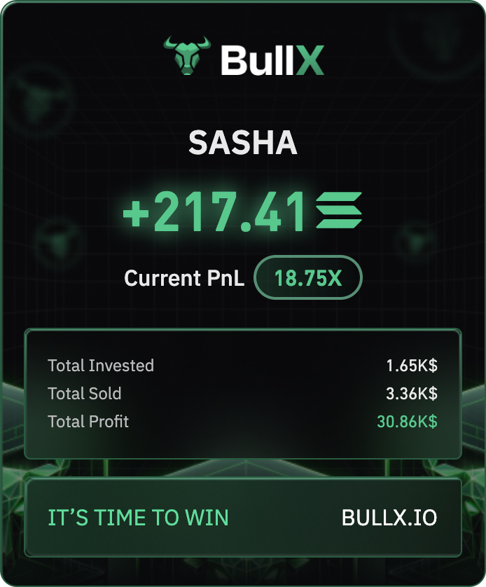 SASHA — +217.41 SOL, 18.75X PnL